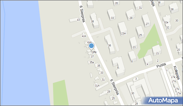 Puławy, 6 Sierpnia, 37A, mapa Puław