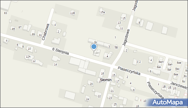 Słomin, 6 Sierpnia, 13a, mapa Słomin