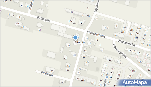 Słomin, 6 Sierpnia, 18, mapa Słomin