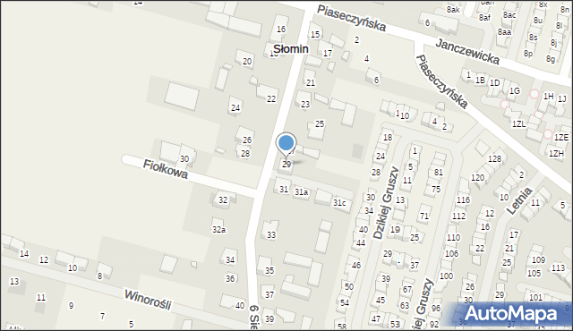 Słomin, 6 Sierpnia, 29, mapa Słomin