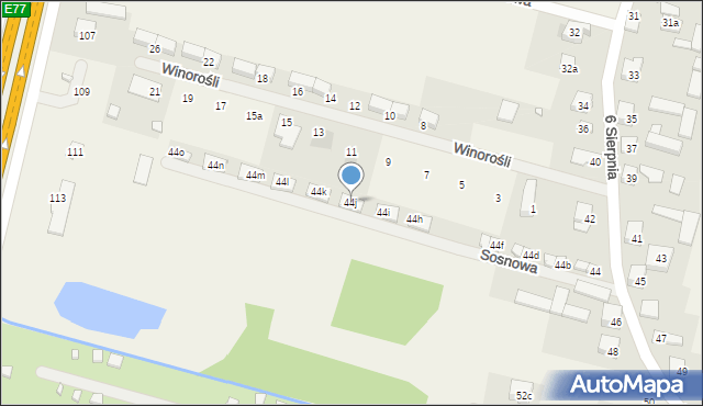 Słomin, 6 Sierpnia, 44j, mapa Słomin