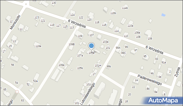 Starachowice, 6 Września, 105a, mapa Starachowic