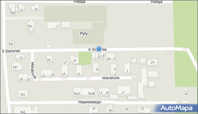 Warszawa, 6 Sierpnia, 11, mapa Warszawy