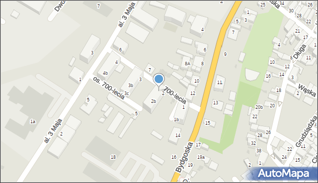 Nowe, 700-lecia, 2a, mapa Nowe