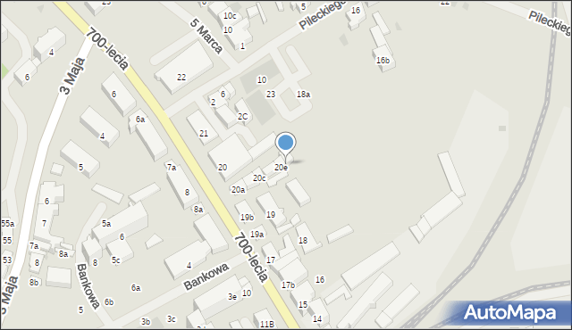 Nowogard, 700-lecia, 20f, mapa Nowogard
