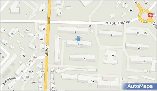 Zambrów, 71 Pułku Piechoty, 4, mapa Zambrów