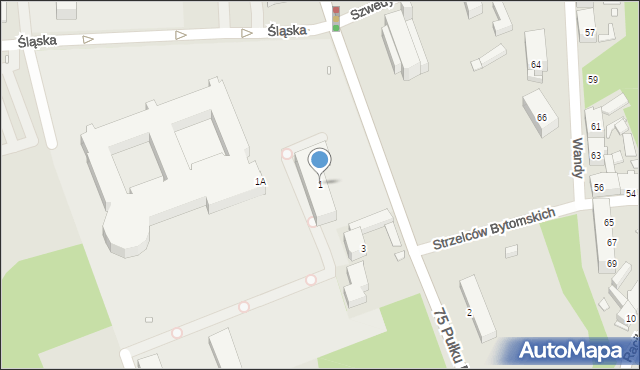 Chorzów, 75 Pułku Piechoty, 1, mapa Chorzów