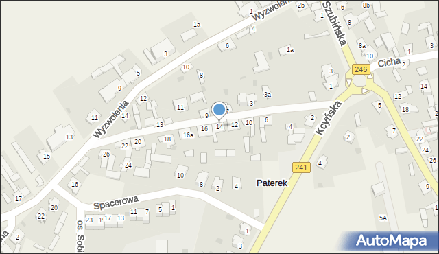 Paterek, 7 Lutego, 14, mapa Paterek