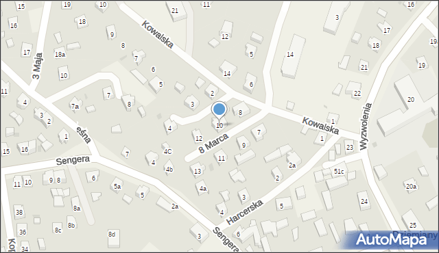 Dziemiany, 8 Marca, 10, mapa Dziemiany