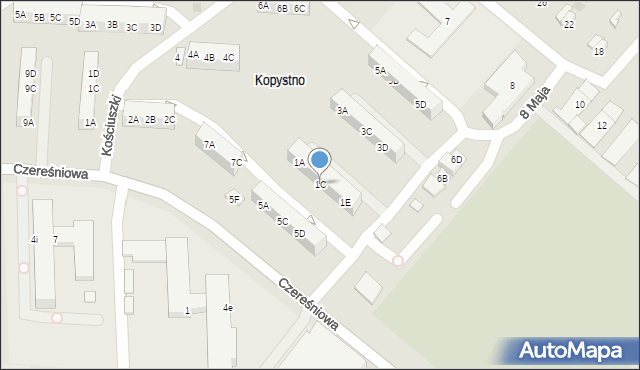 Gorzów Wielkopolski, 8 Maja, 1C, mapa Gorzów Wielkopolski