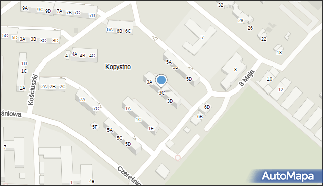 Gorzów Wielkopolski, 8 Maja, 3C, mapa Gorzów Wielkopolski
