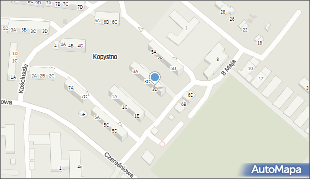 Gorzów Wielkopolski, 8 Maja, 3D, mapa Gorzów Wielkopolski