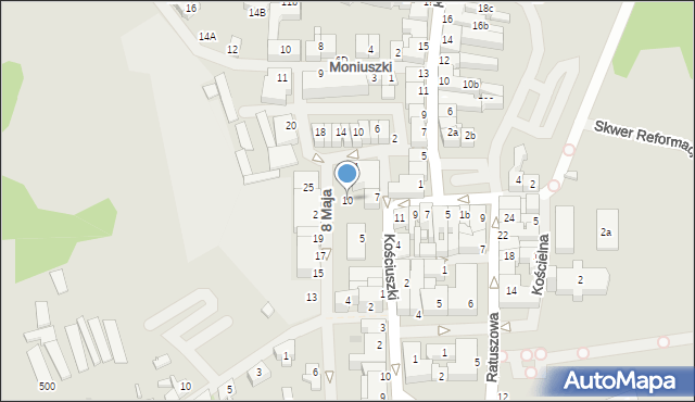 Mrągowo, 8 Maja, 10, mapa Mrągowo