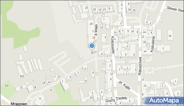Mrągowo, 8 Maja, 13, mapa Mrągowo