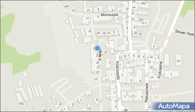 Mrągowo, 8 Maja, 21, mapa Mrągowo