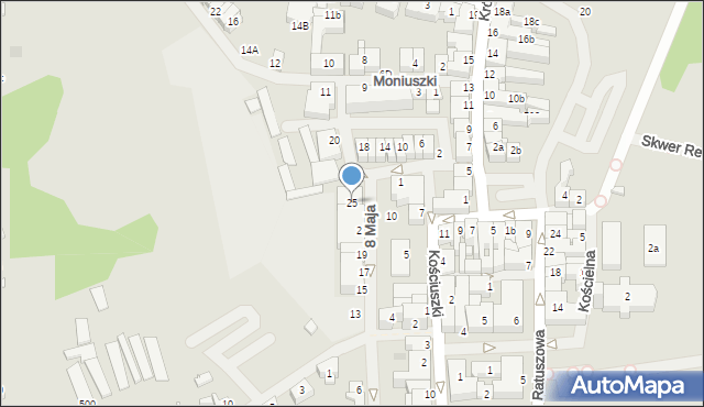 Mrągowo, 8 Maja, 25, mapa Mrągowo