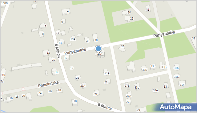 Myszków, 8 Marca, 17B, mapa Myszków