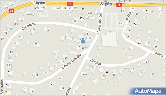 Szczekociny, 8 Pułku Ułanów, 14, mapa Szczekociny