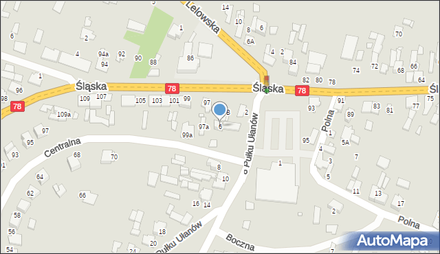 Szczekociny, 8 Pułku Ułanów, 6, mapa Szczekociny