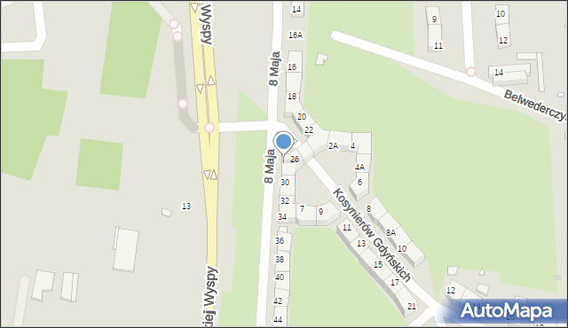 Wrocław, 8 Maja, 28, mapa Wrocławia