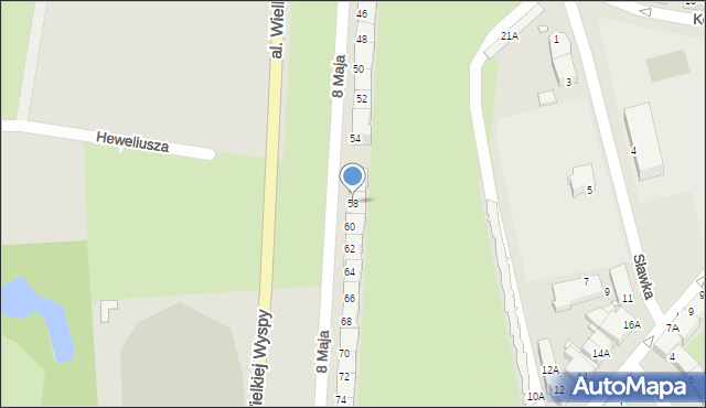 Wrocław, 8 Maja, 58, mapa Wrocławia