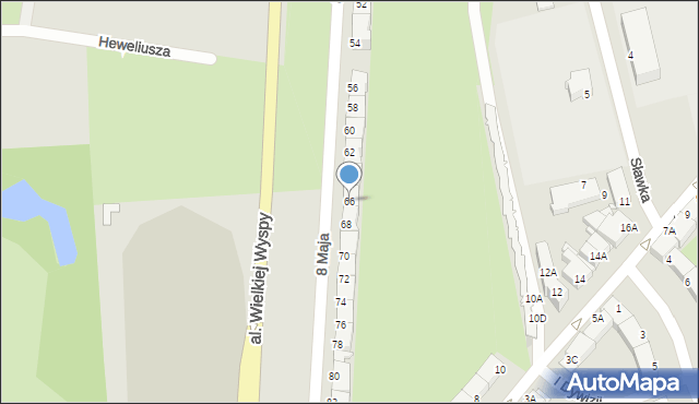 Wrocław, 8 Maja, 66, mapa Wrocławia