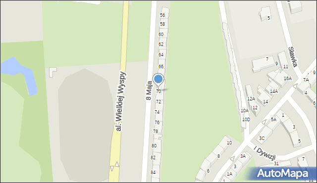 Wrocław, 8 Maja, 70, mapa Wrocławia