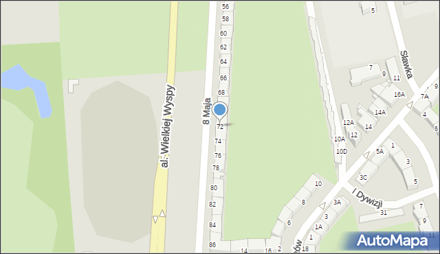 Wrocław, 8 Maja, 72, mapa Wrocławia