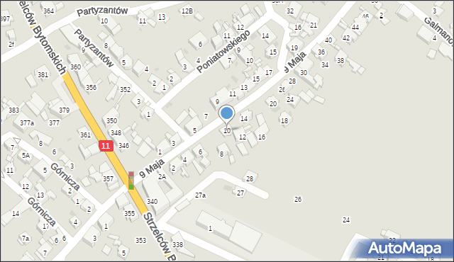 Bytom, 9 Maja, 10, mapa Bytomia