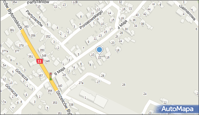Bytom, 9 Maja, 12, mapa Bytomia