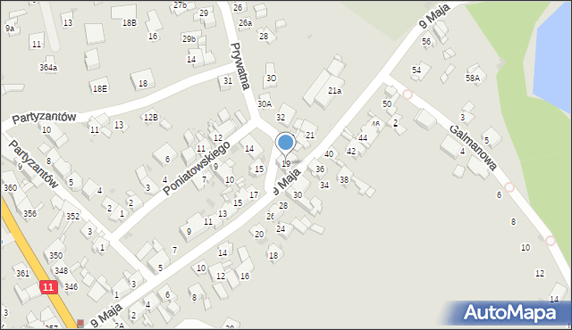 Bytom, 9 Maja, 19, mapa Bytomia