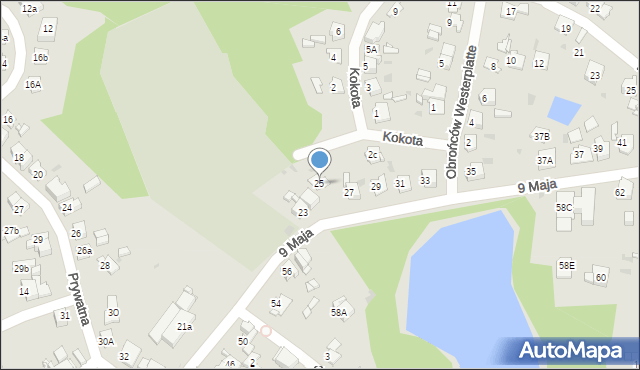 Bytom, 9 Maja, 25, mapa Bytomia