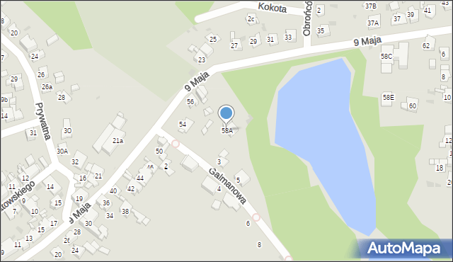 Bytom, 9 Maja, 58A, mapa Bytomia