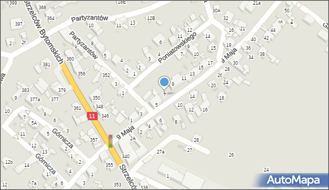 Bytom, 9 Maja, 7, mapa Bytomia