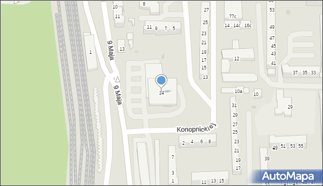 Gryfino, 9 Maja, 14, mapa Gryfino