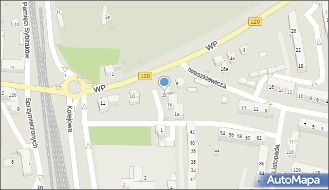 Gryfino, 9 Maja, 1c, mapa Gryfino