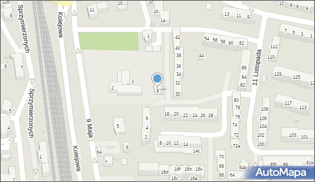 Gryfino, 9 Maja, 4, mapa Gryfino