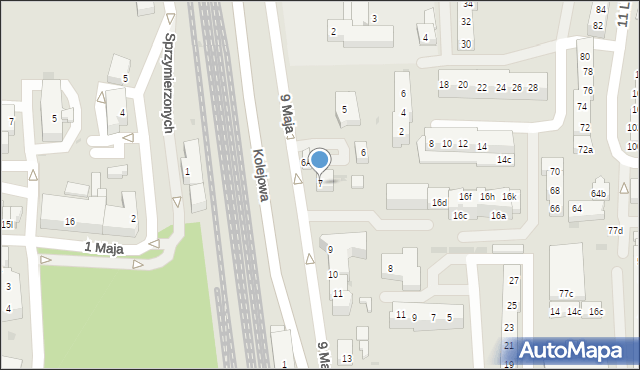 Gryfino, 9 Maja, 7, mapa Gryfino