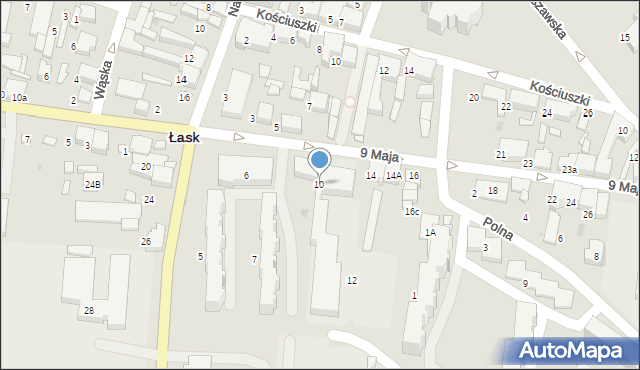 Łask, 9 Maja, 10, mapa Łask