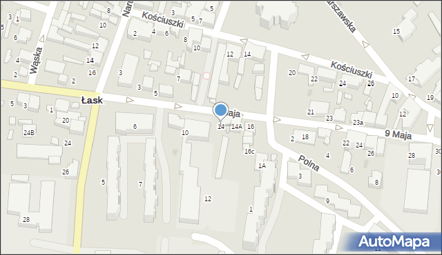 Łask, 9 Maja, 14, mapa Łask