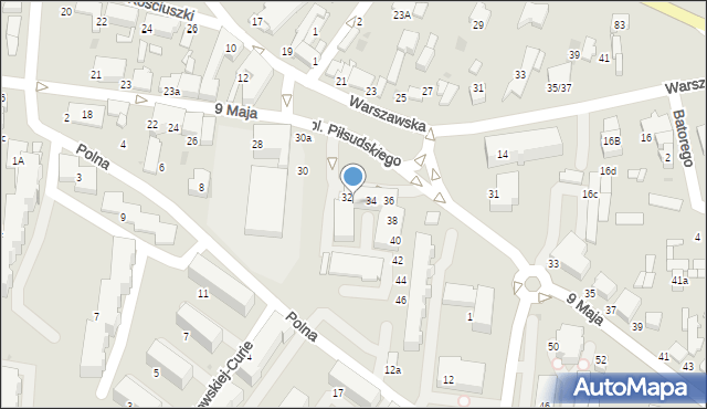 Łask, 9 Maja, 32/36, mapa Łask