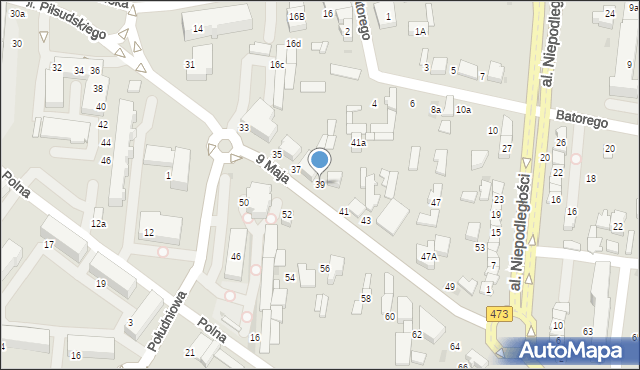 Łask, 9 Maja, 39, mapa Łask