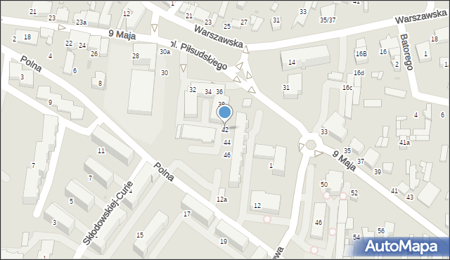 Łask, 9 Maja, 42, mapa Łask
