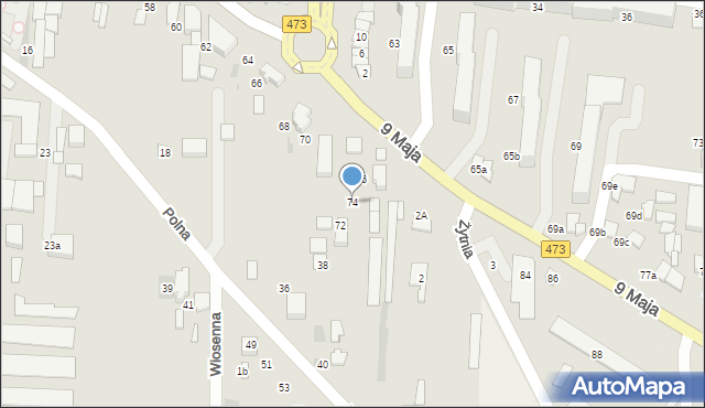 Łask, 9 Maja, 74, mapa Łask
