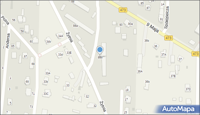 Łask, 9 Maja, 88b, mapa Łask