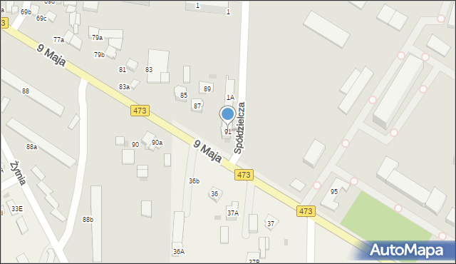 Łask, 9 Maja, 91, mapa Łask