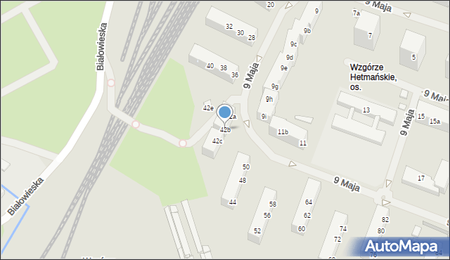 Szczecin, 9 Maja, 42b, mapa Szczecina