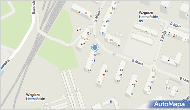 Szczecin, 9 Maja, 50, mapa Szczecina