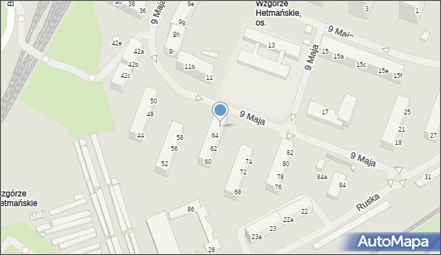 Szczecin, 9 Maja, 66, mapa Szczecina
