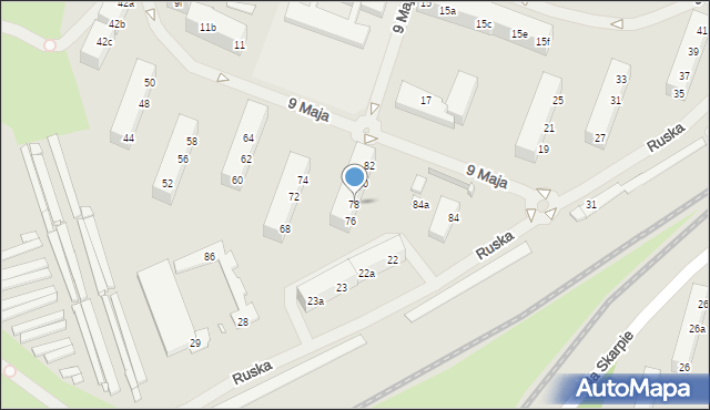 Szczecin, 9 Maja, 78, mapa Szczecina